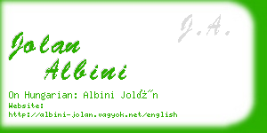 jolan albini business card